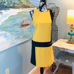 ABS Silver Label,’60’s Style Mustard & Black,Sz 12